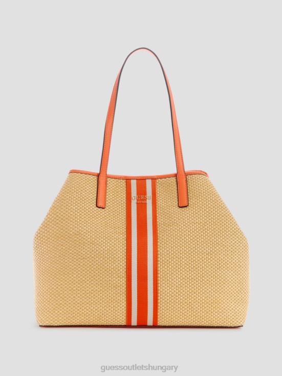 GUESS Belle 8ZX4F3107 Vikky Raffia Stripe Large Tote