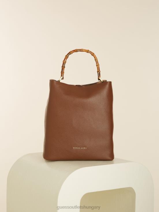 GUESS Brown 8ZX4F3089 Aida Leather Hobo Bag