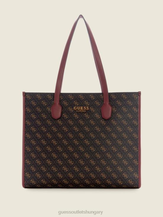 GUESS Brown Logo/Merlot 8ZX4F3241 Silvana Logo Tote