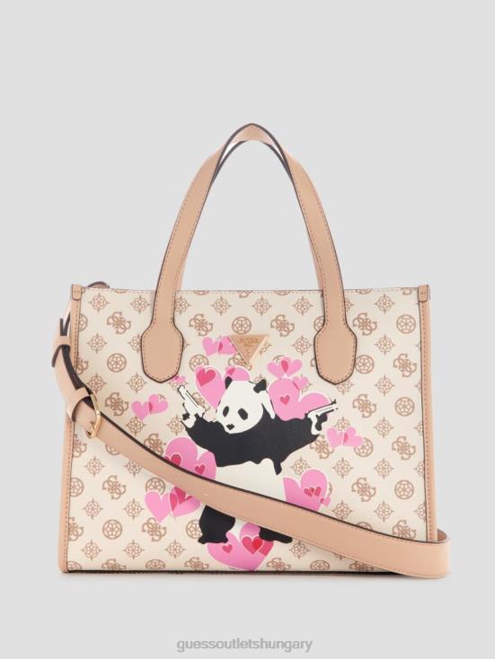GUESS Charger Wash 8ZX4F2873 Panda Graffiti Art Tote