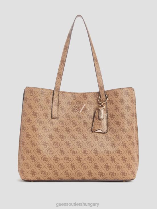 GUESS Latte Logo 8ZX4F3077 Meridian Quattro G Girlfriend Tote