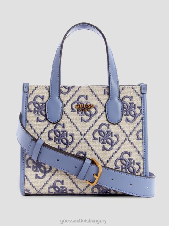 GUESS Wisteria Logo 8ZX4F3080 Silvana Embroidered Canvas Mini Tote
