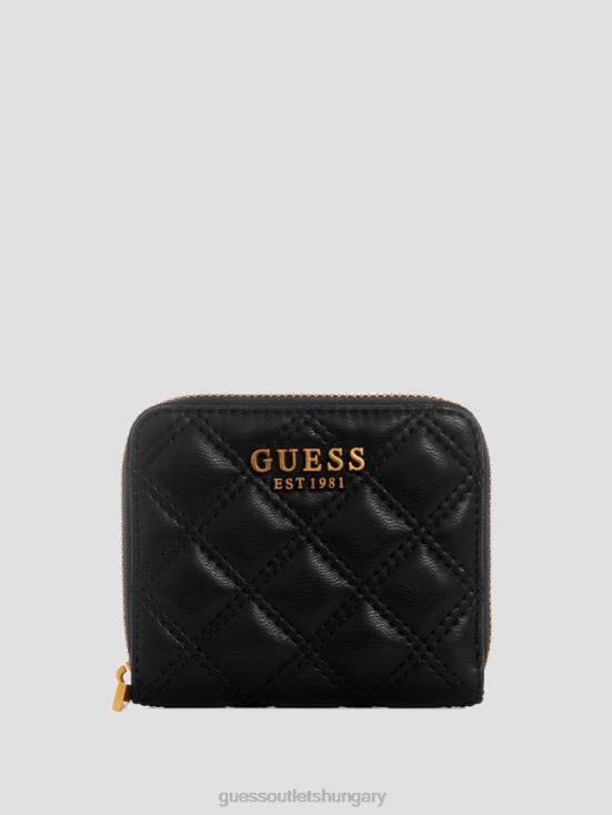 GUESS Black Floral Print 8ZX4F3138 Giully Small Zip-Around Wallet