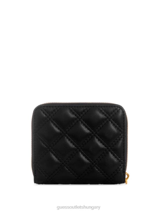 GUESS Black Floral Print 8ZX4F3138 Giully Small Zip-Around Wallet