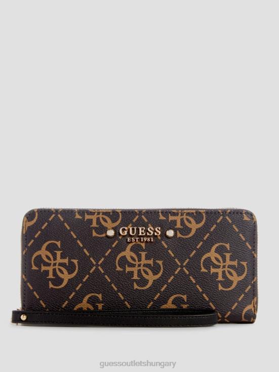 GUESS Brown Multi 8ZX4F3148 Rea Large Zip-Around Wallet