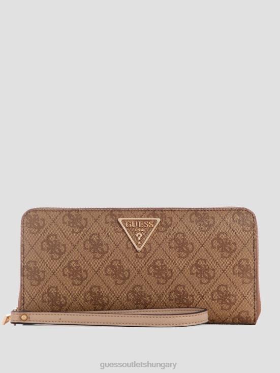 GUESS Latte Logo 8ZX4F3131 Laurel Large Zip-Around Wallet