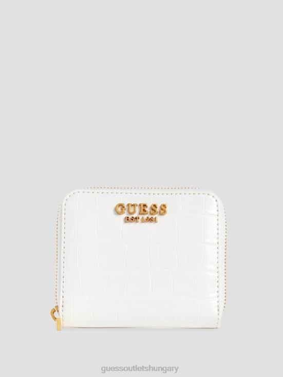 GUESS White Multi 8ZX4F3127 James Croc Small Zip-Around Wallet