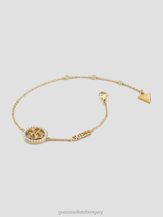 GUESS Gold 8ZX4F3854 CZ Quattro G Coin Bracelet