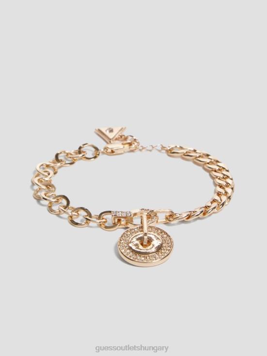 GUESS Gold 8ZX4F3908 Pave Disk Bracelet