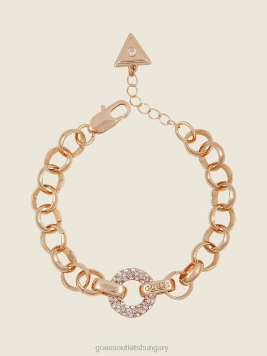 GUESS Gold 8ZX4F3941 Crystal Rolo Chain Bracelet