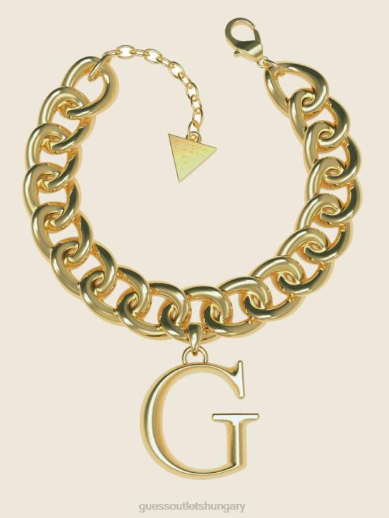 GUESS Gold 8ZX4F3945 G Logo Curb Chain Bracelet