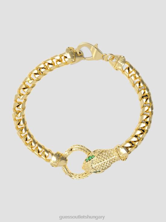 GUESS Green Gold 8ZX4F3912 14K Gold-Plated Snake Bracelet
