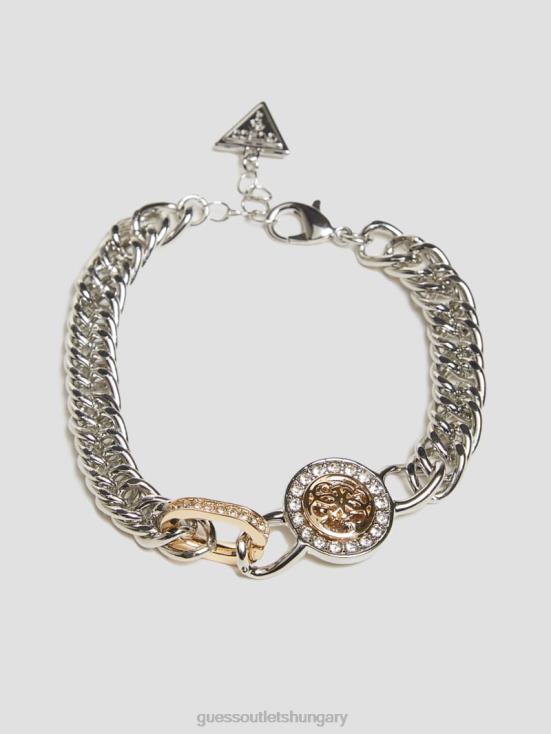 GUESS Multi Green Pink White 8ZX4F3847 Link Quattro G Bracelet