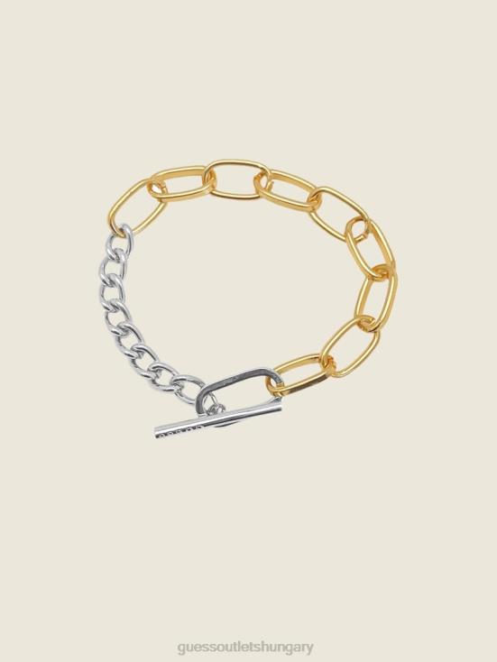 GUESS Multi Green Pink White 8ZX4F3917 Multi-Tone Mixed Chain-Link Bracelet