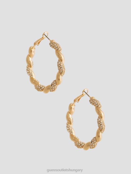 GUESS Gold 8ZX4F3832 Twisted Hoop Earrings