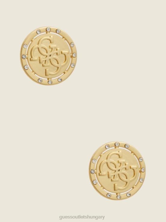 GUESS Gold 8ZX4F3915 Logo Stud Earrings