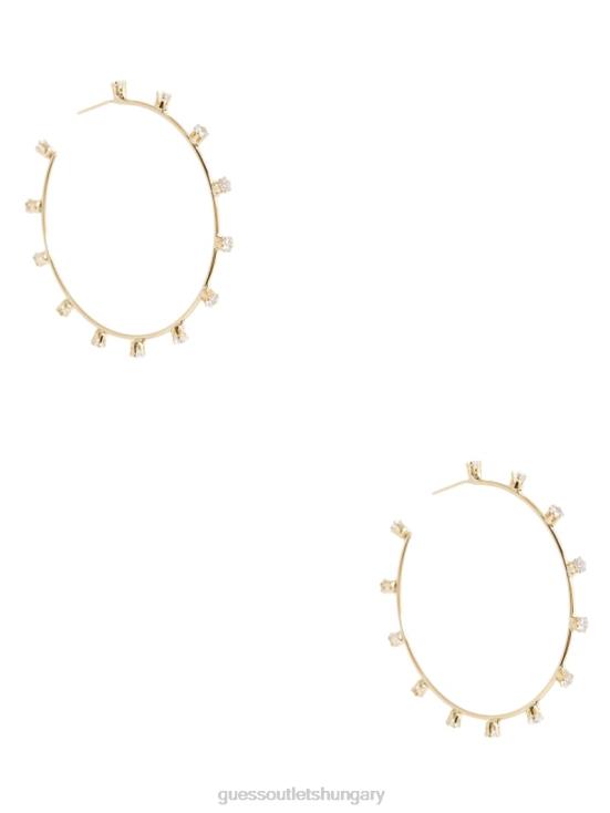 GUESS Gold 8ZX4F3921 Rhinestone Hoop Earrings