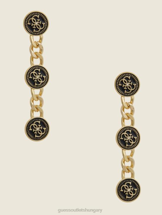 GUESS Gold 8ZX4F3926 Logo Chain Linear Earrings