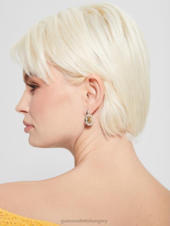 GUESS Multi Green Pink White 8ZX4F3838 Multi-Tone Quattro G Stud Earrings