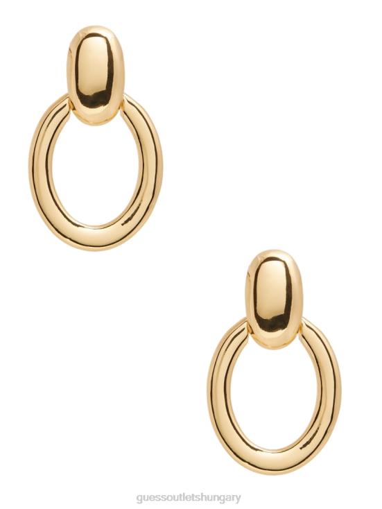 GUESS Silver/Gold 8ZX4F3874 14K Gold-Plated Doorknocker Earring