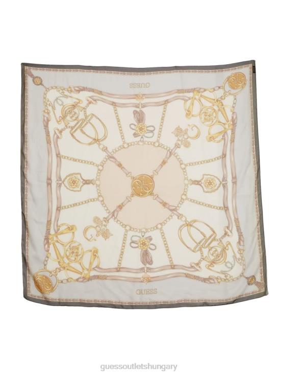 GUESS Black Floral Print 8ZX4F3797 Camille Sheer Scarf