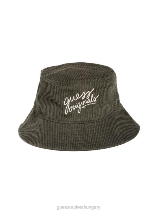 GUESS Peyote Green 8ZX4F3806 Originals Corduroy Bucket Hat
