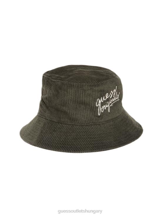 GUESS Peyote Green 8ZX4F3806 Originals Corduroy Bucket Hat