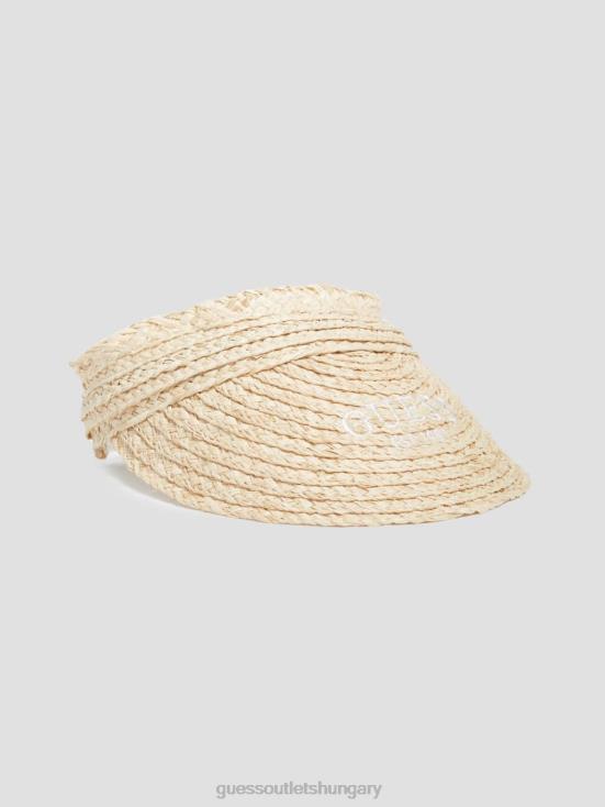GUESS White 8ZX4F3784 Lena Straw Visor