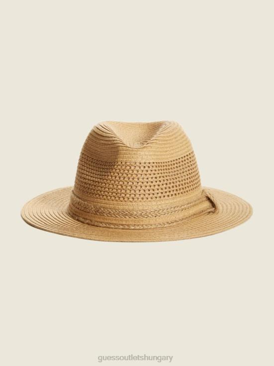 GUESS White 8ZX4F3792 Bora Straw Panama Hat