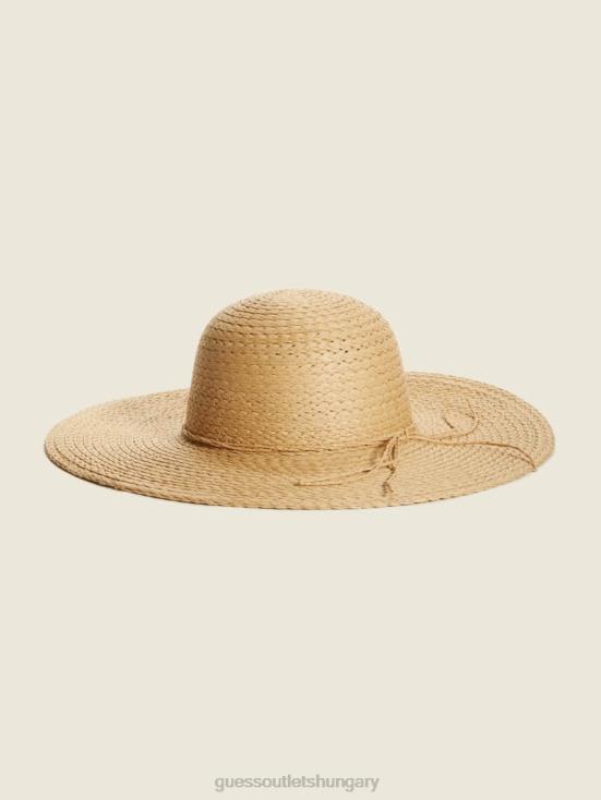 GUESS White 8ZX4F3820 Vera Floppy Straw Hat