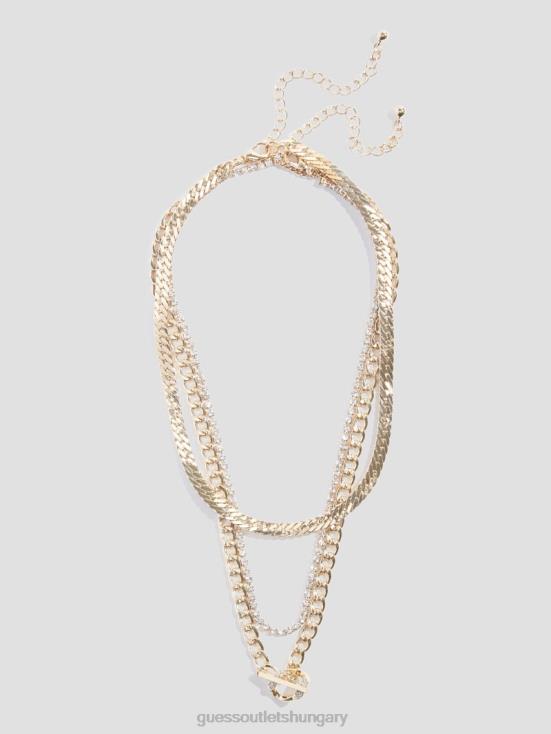 GUESS Gold 8ZX4F3833 Multi-Tone Layered Toggle Necklace