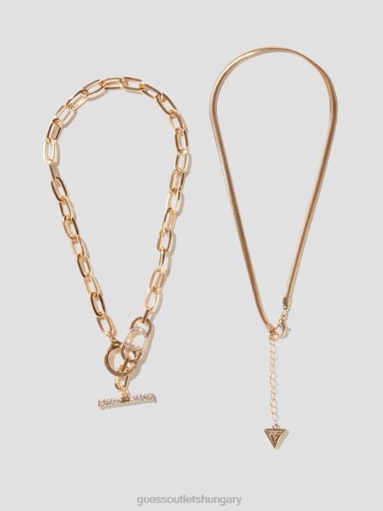 GUESS Gold 8ZX4F3876 Layered Necklace Set
