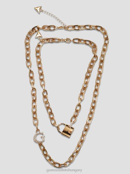 GUESS Gold 8ZX4F3878 Chain Necklace Set