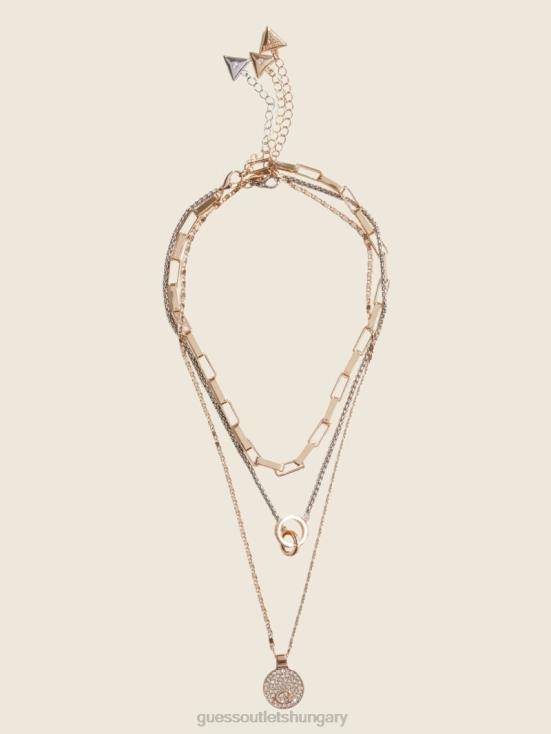 GUESS Gold 8ZX4F3928 Logo Necklace Set