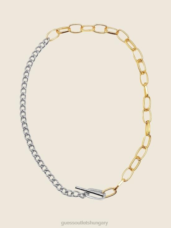 GUESS Multi Green Pink White 8ZX4F3940 Multi-Tone Mixed Chain-Link Necklace