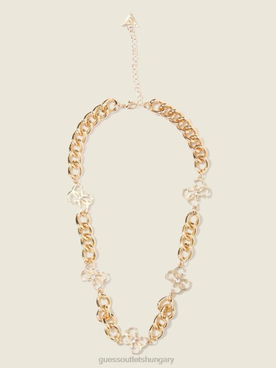 GUESS Multi Green Pink White 8ZX4F3946 Multi-Tone Quattro G Necklace