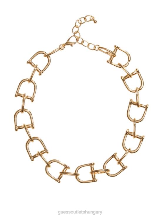 GUESS Silver/Gold 8ZX4F3943 Statues Statement Chain Necklace