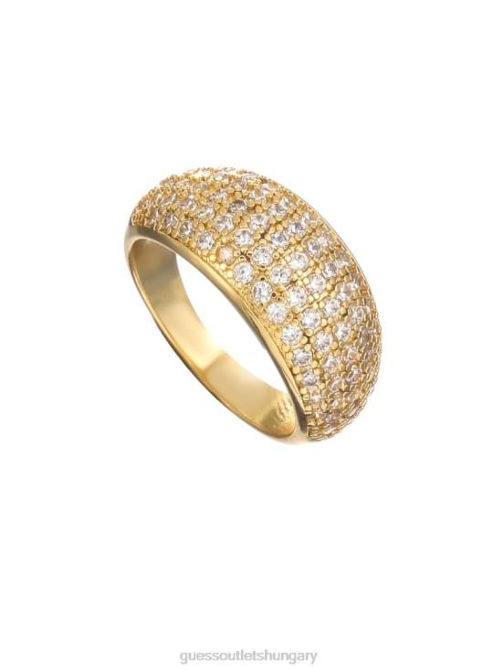 GUESS Gold 8ZX4F3881 14K Gold-Plated Rhinestone Dome Ring