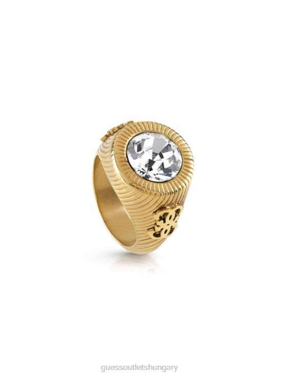 GUESS Gold 8ZX4F3896 Crystal Logo Ring