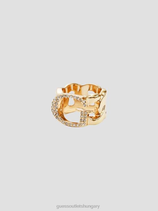 GUESS Gold 8ZX4F3903 Rhinestone G Ring