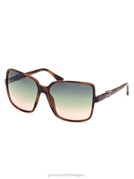 GUESS 53P Tort 8ZX4F3752 Oversized Square Logo Sunglasses
