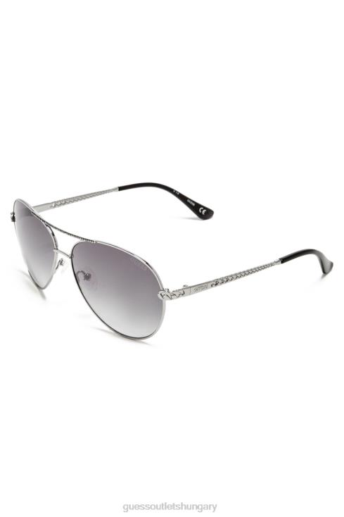 GUESS Beat Up Wash 8ZX4F3701 Catherine Rhinestone Aviator Sunglasses