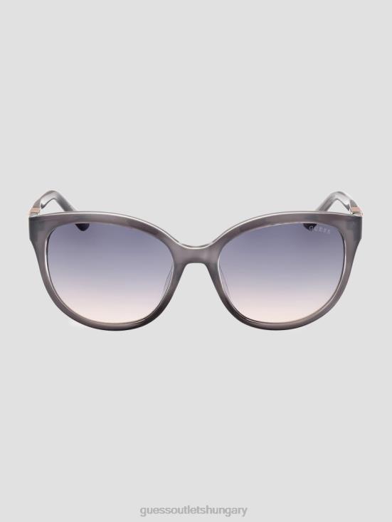 GUESS Blue 8ZX4F3658 Milky Plastic Cat-Eye Sunglasses