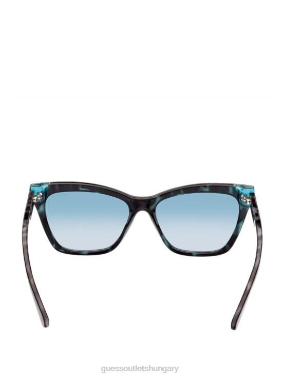 GUESS Blue Tort 8ZX4F3750 Tortoise Plastic Square Sunglasses