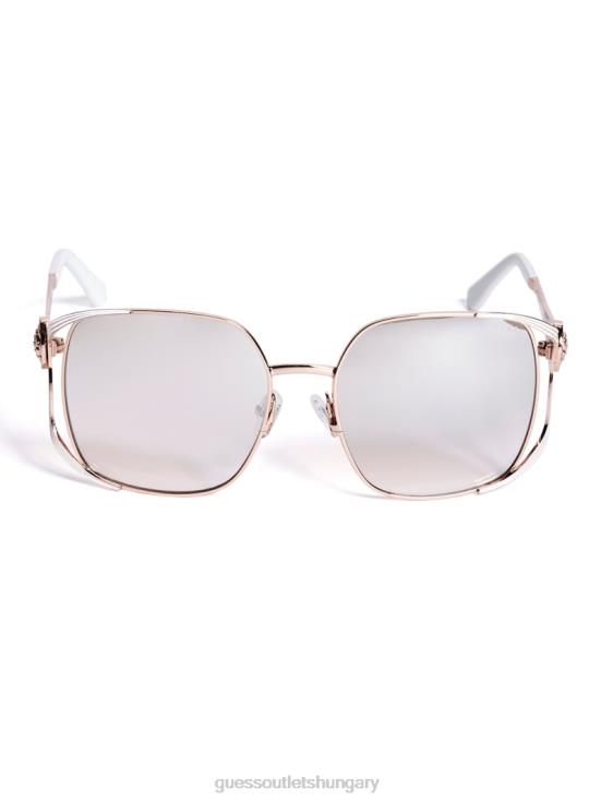 GUESS Blush 8ZX4F3707 Vera Square Metal Sunglasses