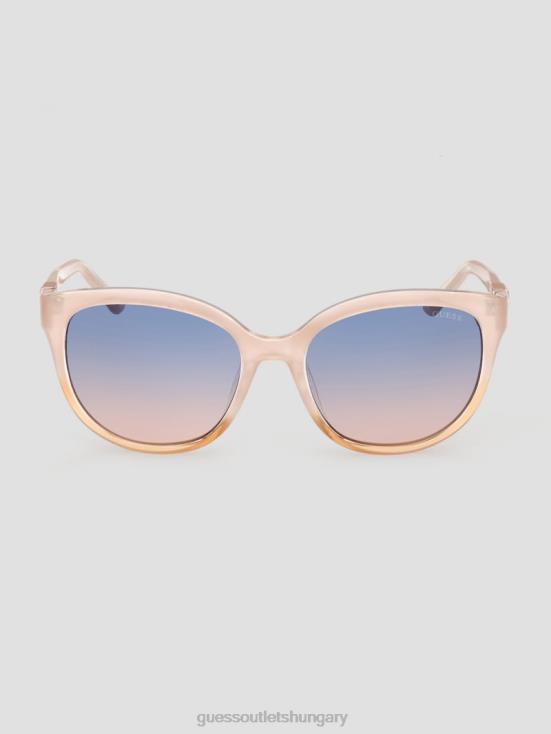 GUESS Blush 8ZX4F3749 Milky Plastic Cat-Eye Sunglasses