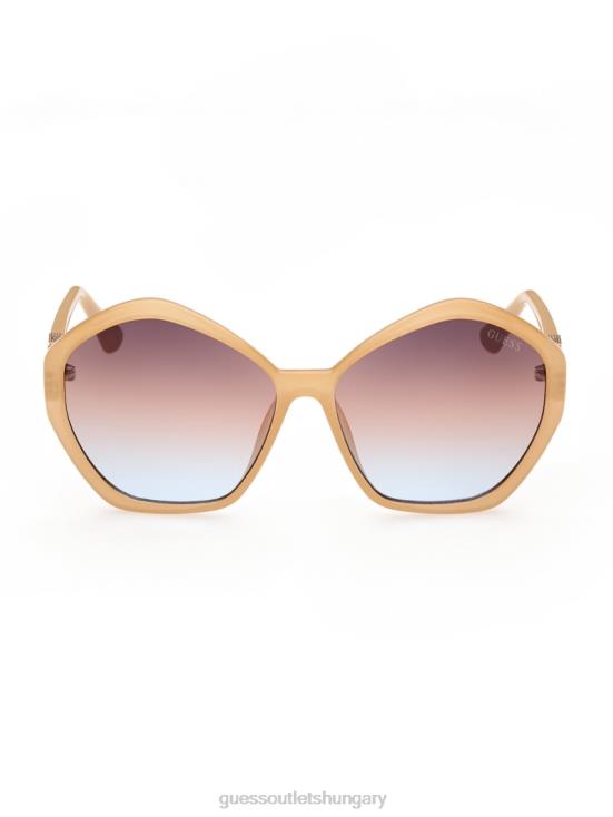 GUESS Blush 8ZX4F3751 Oversized Geometric Logo Sunglasses