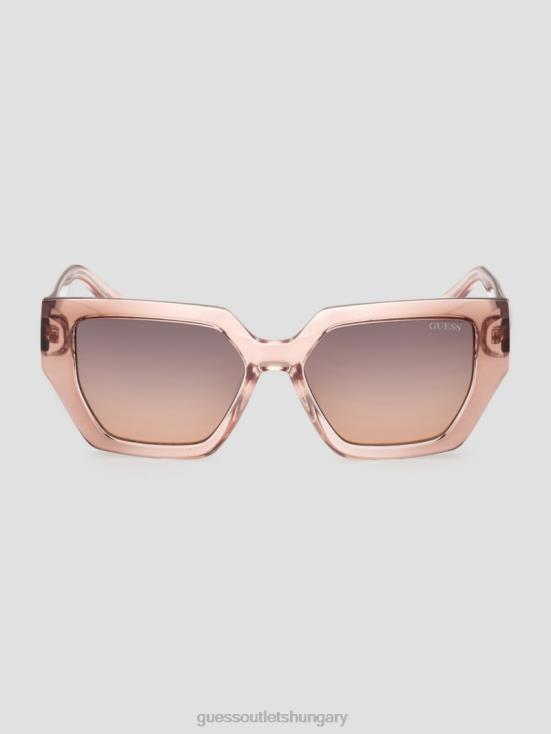 GUESS Brown 8ZX4F3681 Emilia Geometric Plastic Sunglasses