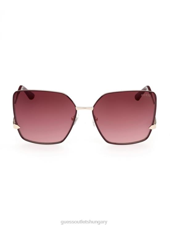 GUESS Gold 8ZX4F3766 Oversized Square Zigzag Sunglasses