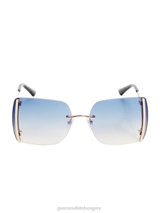GUESS Gold 8ZX4F3772 Gold Rimless Square Sunglasses